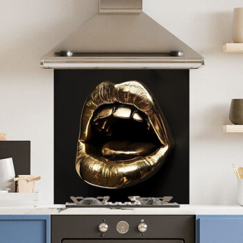 Gold Lips Kitchen Splashback