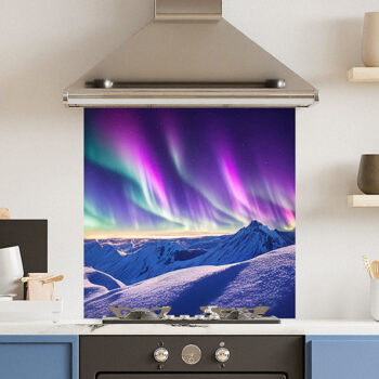 Northern Lights Mountain Kitchen Splashback