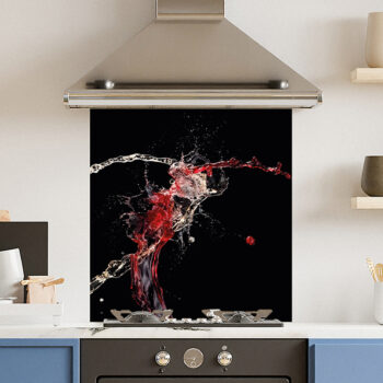 Red White Splash Kitchen Splashback