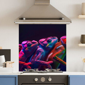 Neon Chameleon Kitchen Splashback